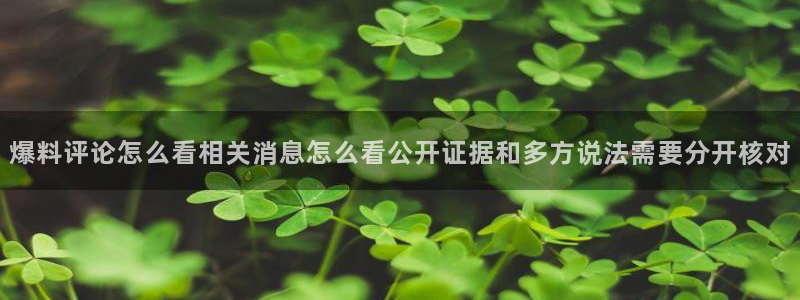 黑料爆料搜索:爆料评论怎么看相关消息怎么看公开证据和多方说法需要分开核对