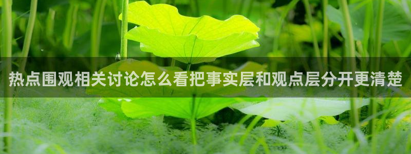 热门资讯动态:热点围观相关讨论怎么看把事实层和观点层分开更清楚